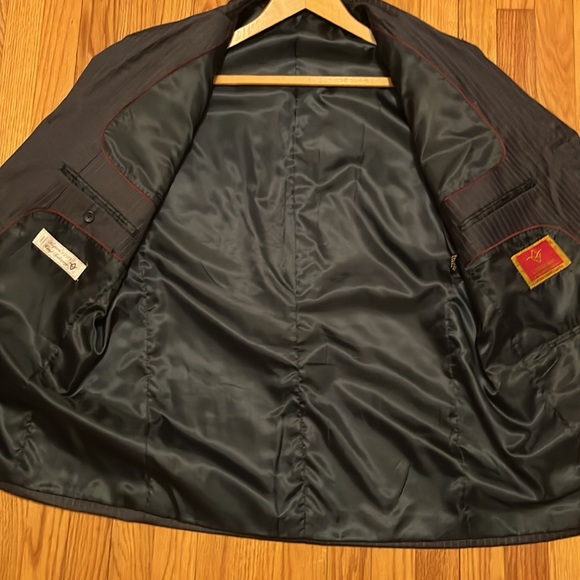 Loriano Collection Mens Wool Suit With matching pants Blue Single Breasted - Picture 4 of 6